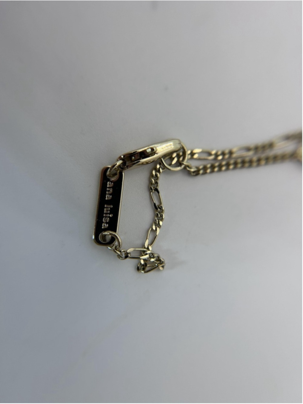 Ana Luisa Necklace Gold Tone Figaro Chain Lobster Clasp Minimalist Layering - Picture 5 of 6